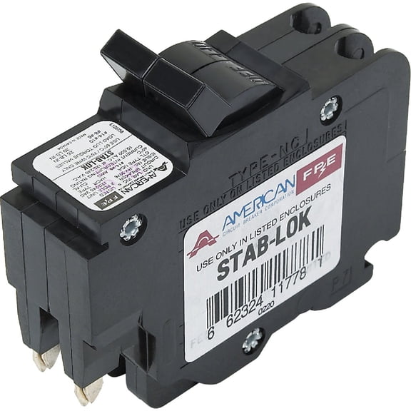 Andryani Double Pole Circuit Breaker VPKUBIF0230N - 30A 240V Standard - 2 Poles Gray  Indoor & Outdoor Use, NEC-Compliant