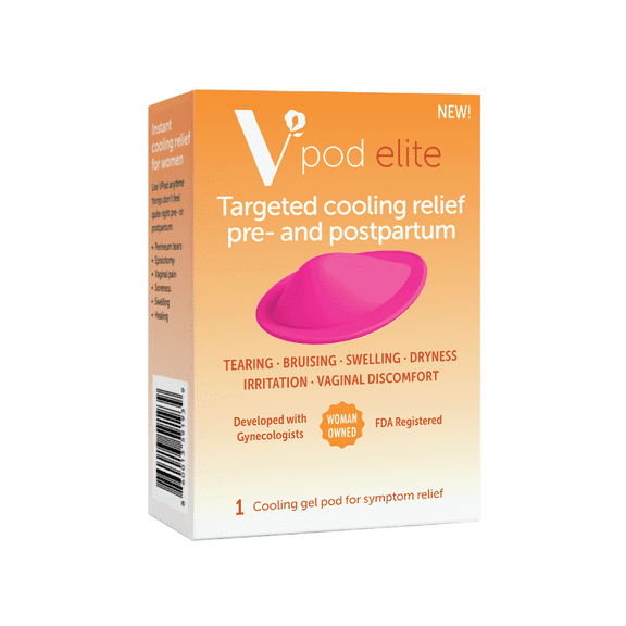 VPod Elite Soft, Flexible & Gentle, Instant Cooling Relief for Vaginal & Vulvar Discomfort  Reusable, Postpartum Recovery, Perineal Pain, Hot Flashes, Feminine Care pod, 1 Count