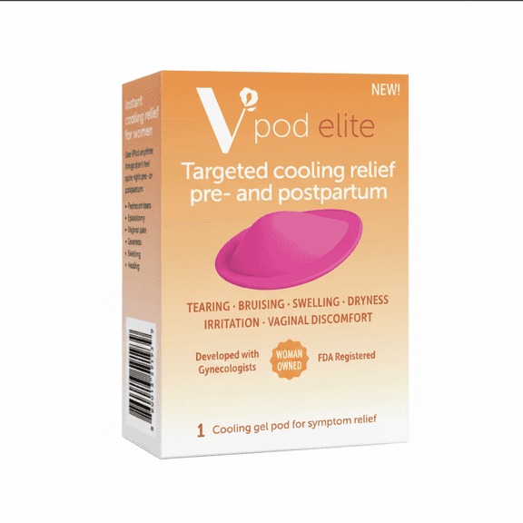 VPod Elite Targeted Cooling Relief Pre- and Postpartum, 1 Cooling Gel Pod for Symptom Relief