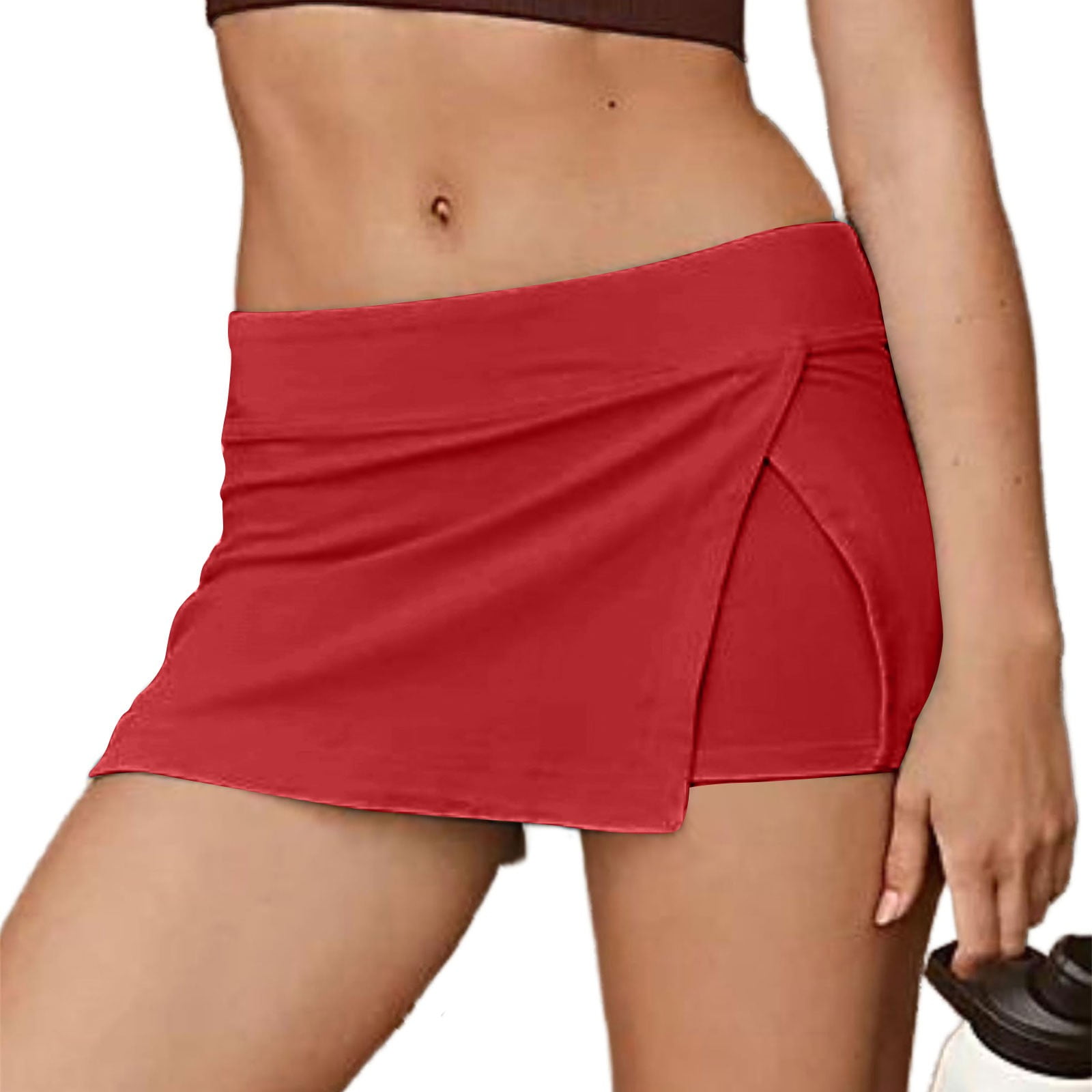 2 In 1 Tennis Skorts Sport Fitness High Waist Sexy Skirt Short Running - Foto 4