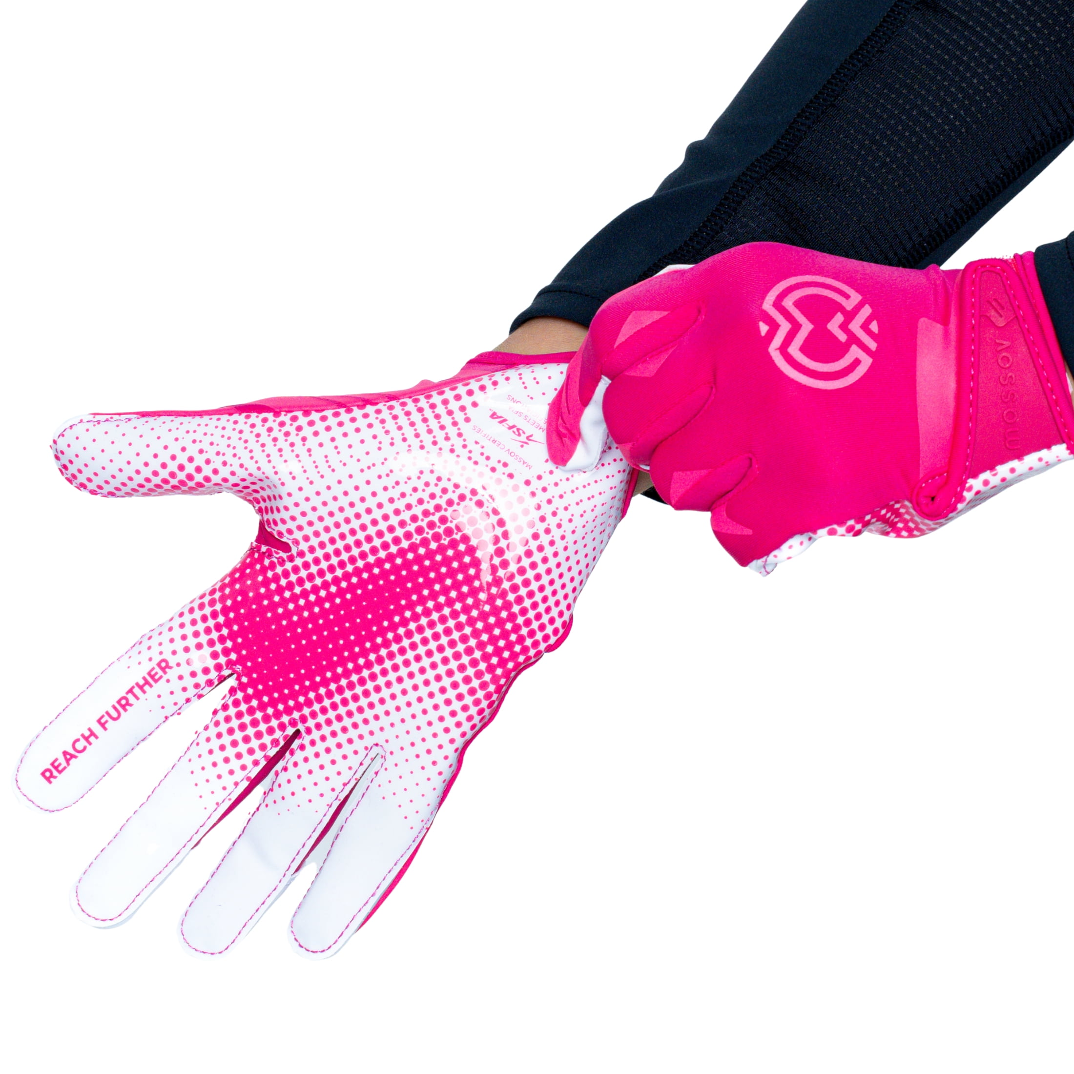 Massov VPRO3 Youth Football Glove, Child Receiver Glove, Pink, Large