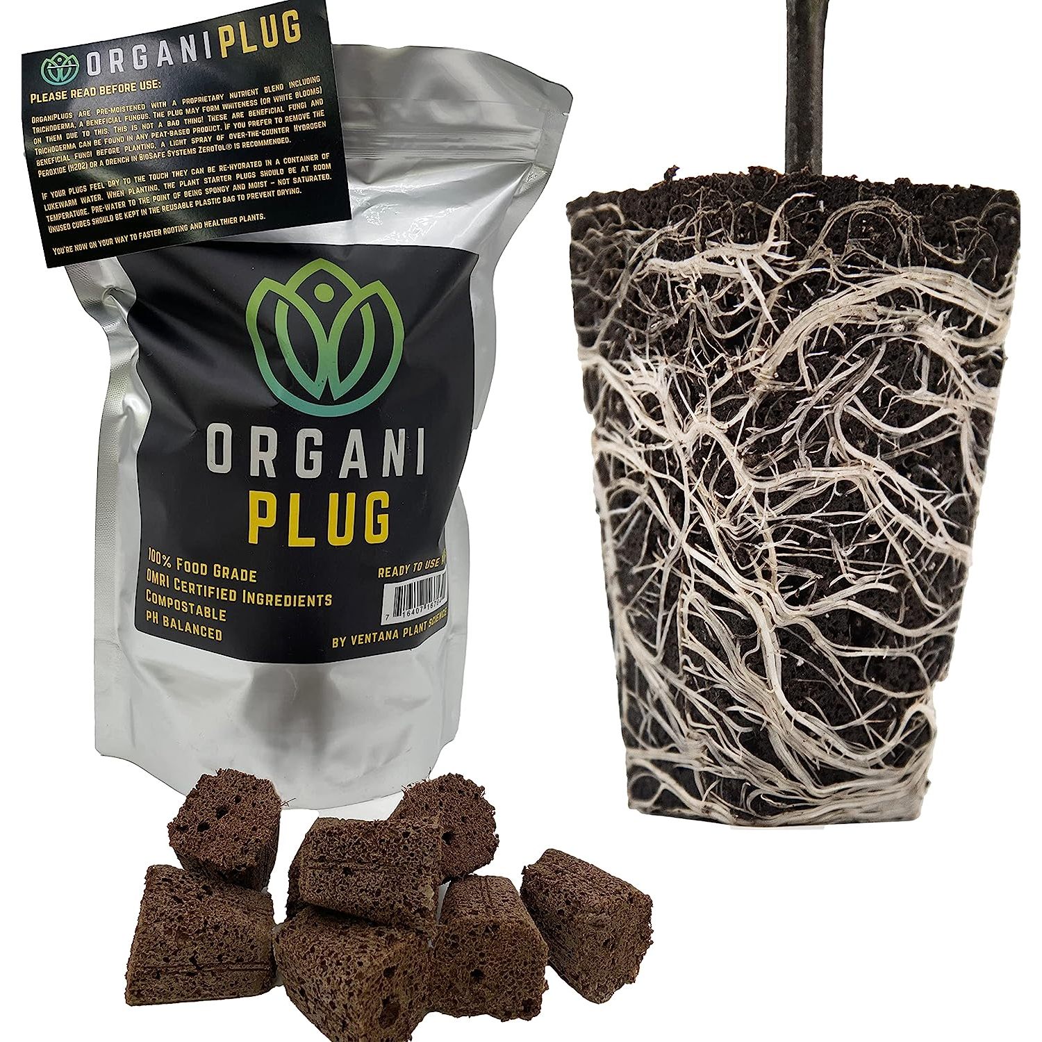 VPS OrganiPlug Hydroponic Seed Starter Plugs 100 PK Rapid Root