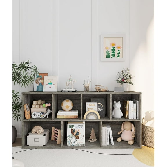 VPSMAT Kids Toy Organizers and Storage, Montessori Book Shelf Toddler Toy Organizer for Kids Room Playroom Classroom, French Oak