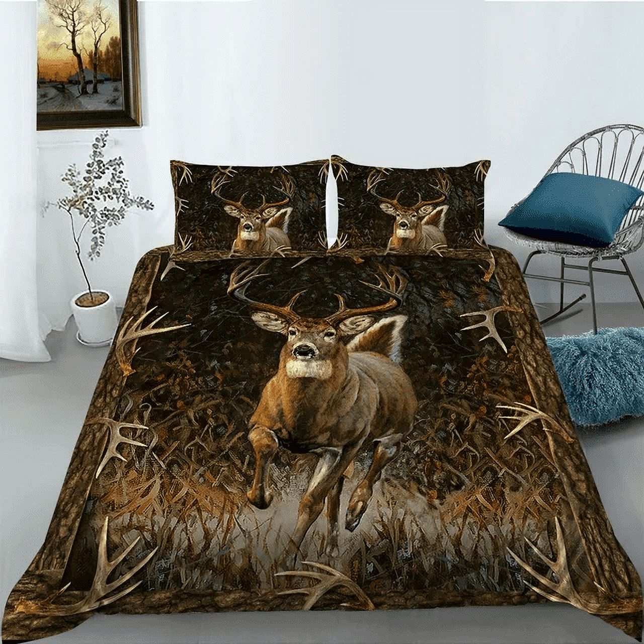 VPVIP Deer Hunting Camo Comforter,Hunter Bedding Set Deer Comforter Set ...