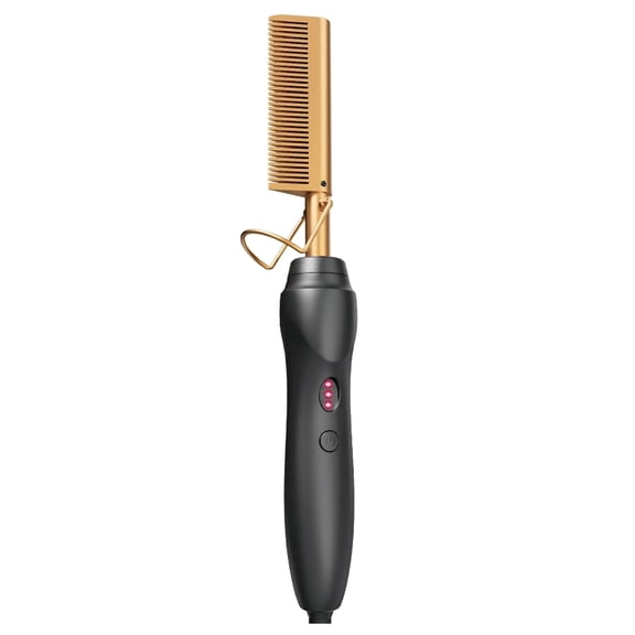 VPWZEBI Electric hot brushes,Professional Heat Ceramic Press Comb for Hair, Straightener - 450F High Heat with Dual Voltage - 20 Adjustable Heat-Settings, 30 Min Auto Shut-Off, Gold