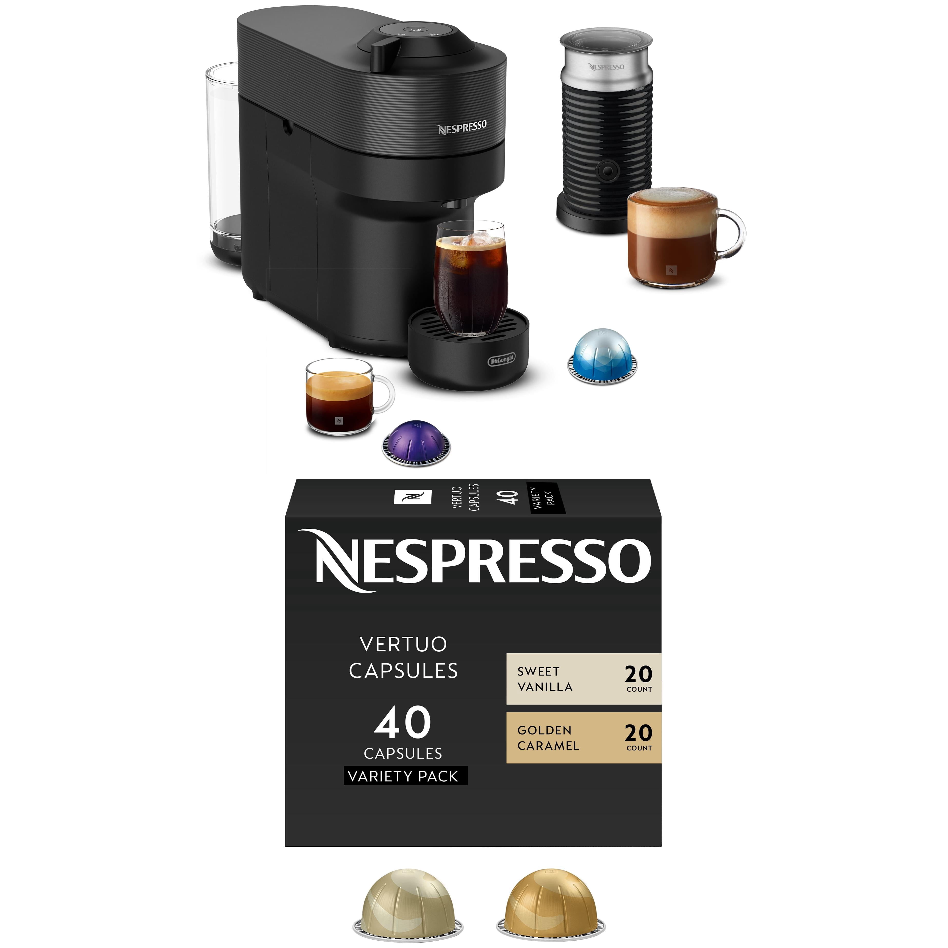 Nespresso Vertuo Pop Coffee and Espresso Maker, Black, with Nespresso Vertuo Coffee Discovery Variety Pack 40 Count Bundle