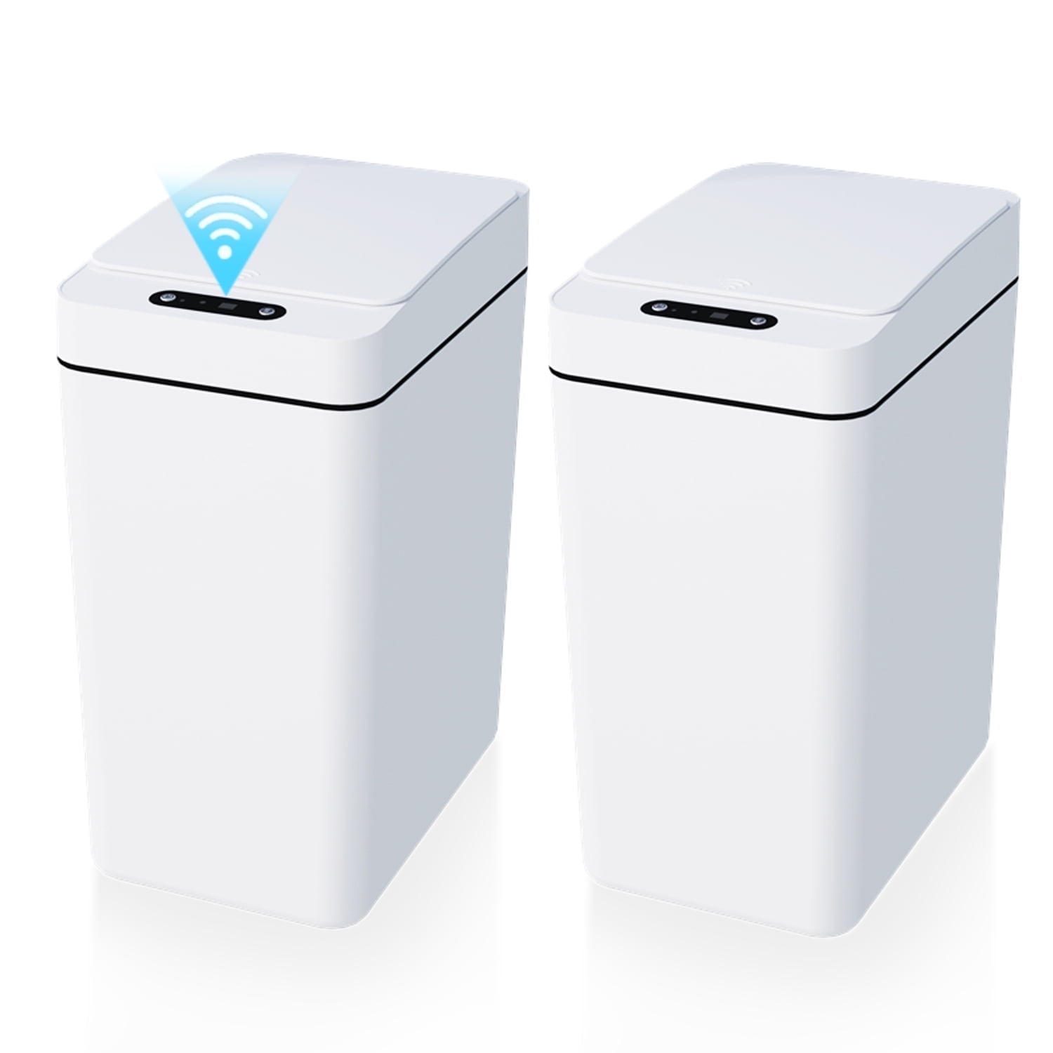 VQJTCVLY 2Pack Bathroom Small Trash Can Lid 2 6 Gallon Touchless Automatic Garbage Can Slim Waterproof Motion Sensor Smart Trash Bin Bedroom Office K