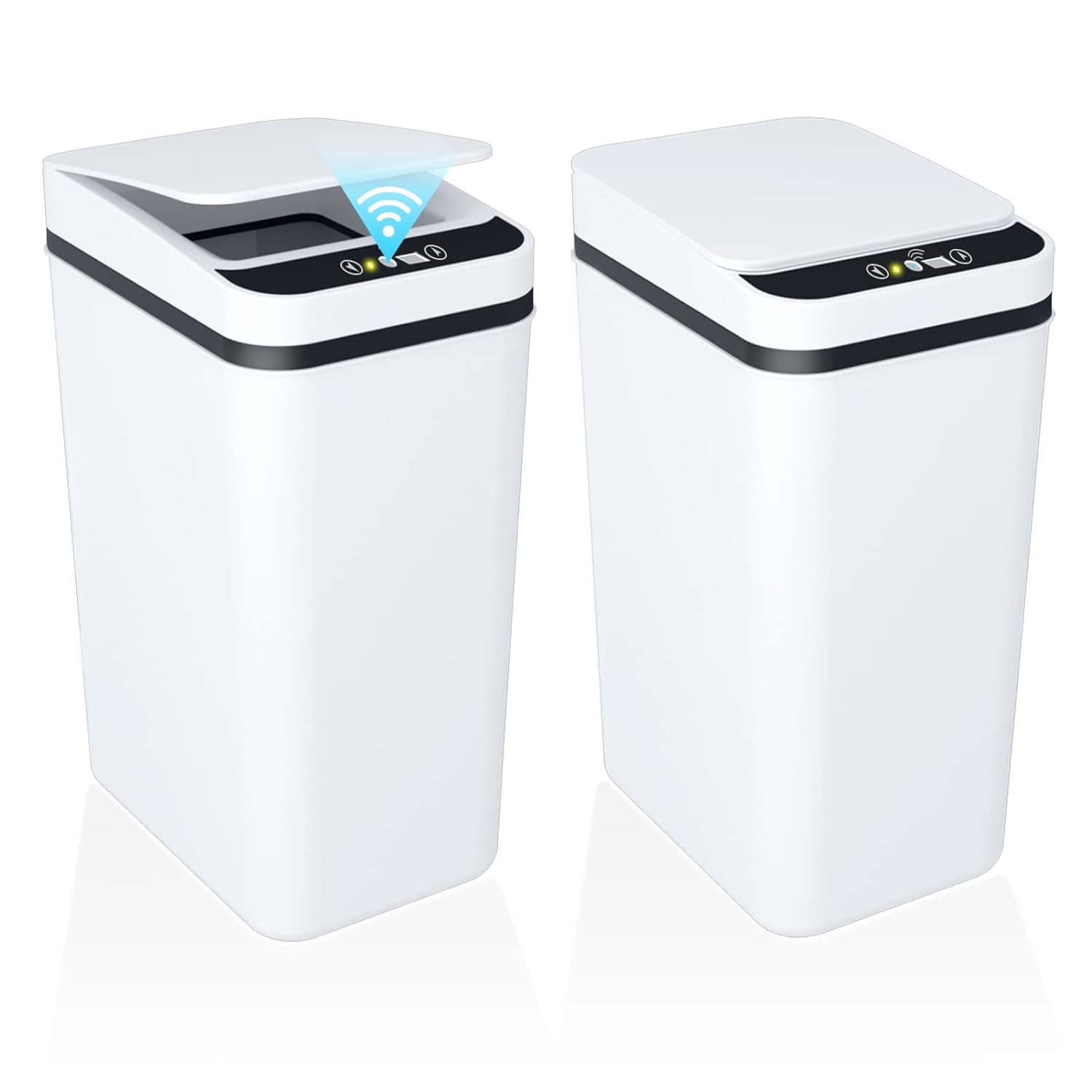 VQJTCVLY 2Pack Bathroom Small Trash Can with Lid, 3.2 Gallon Touchless ...