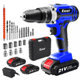 thumbnail image 1 of Euur Cordless Drill, 21V Power Drill Set, 25+1 Position Adjustable Torque Electric Drill, 2-Speed Transmission For Screwdriving And Drilling, Blue, 1 of 6