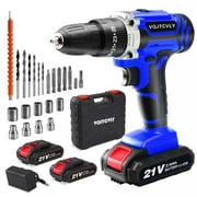 VQJTCVLY Cordless Drill, 21V Power Drill Set, 25+1 Position Adjustable Torque Electric Drill, 2-Speed Transmission For Screwdriving And Drilling, Blue