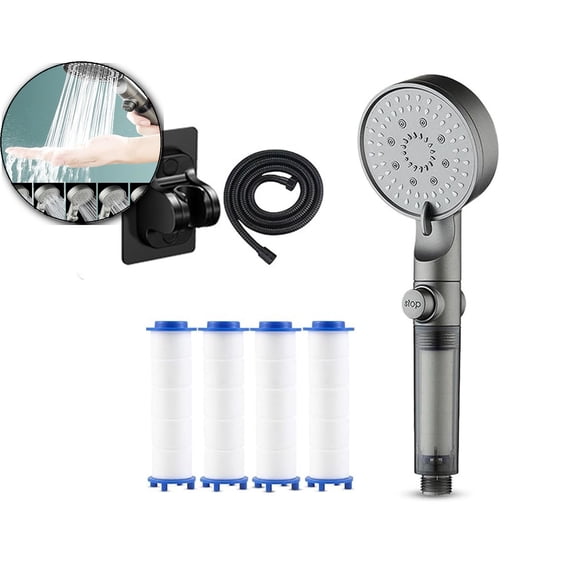 VQPeo 1 Pcs High Pressure 5-Mode Filtered Shower Head, Handheld Spa Spray w/Hard Water Filtration
