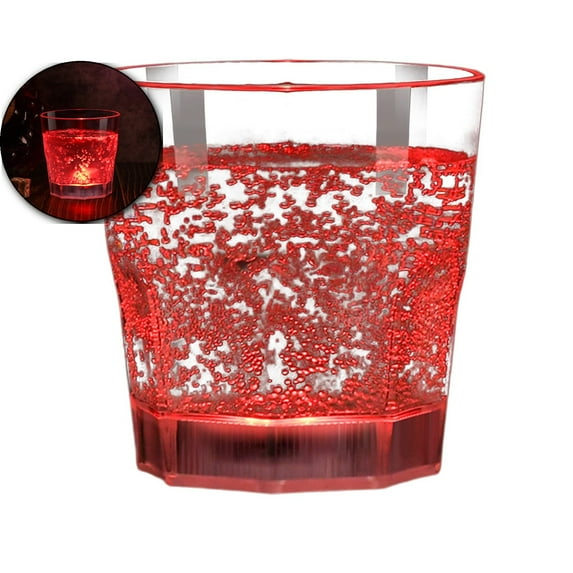 VQPeo 12 oz LED Light Up Drinking Glasses, Glow Tumbler(Red)