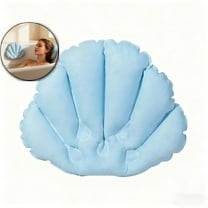 VQPeo 2-Pack Inflatable Seashell Bath Pillows, PVC Spa Headrest Cushions, Suction Cup Bath Supports for Relaxing Home Soaks & Travel Spa Trips