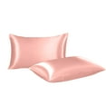 thumbnail image 1 of VQPeo 2 Pack Standard Silk Satin Pillowcases for Hair and Skin Queen Size Silky Smooth Pillow Cases Solid Colored Cool Sateen Pillow Cover with Envelope Closure, 1 of 5