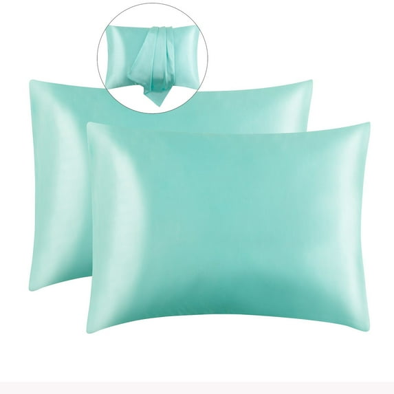 VQPeo 2 Pcs Satin Pillowcases for Hair & Skin, Cooling Queen Size Pillow Covers, 20x30 inches, Envelope Closure, Similar to Silk Pillowcases