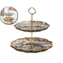 VQPeo 2 Tier Cupcake Stand, Plastic Tiered Serving Stand, Dessert Tower Tray for Tea Party, Wedding, 10.2x9.8 Inch