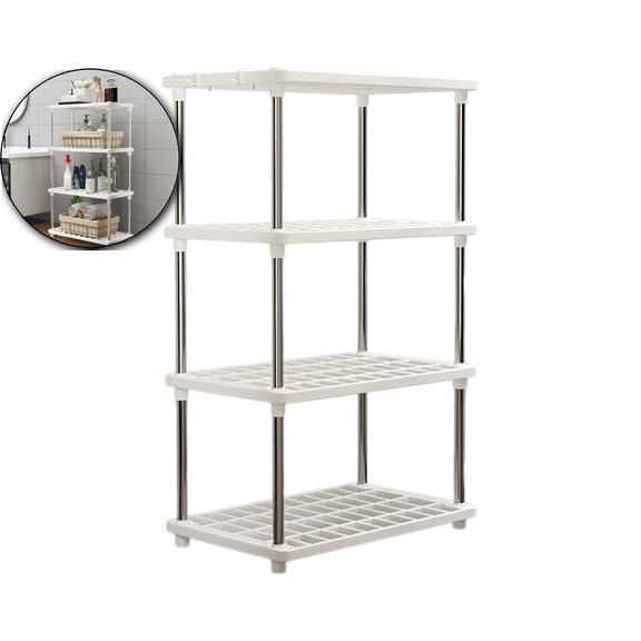 VQPeo 3 Tier Bathroom Counter Organizer Standing Shelf with Plastic Mesh Trays and Metal Tubes,Shelving Unit Vanity Storage Organizer Rack Holder for Countertop,Kitchen,Cabinet