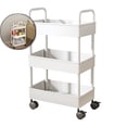 thumbnail image 1 of VQPeo 3-Tier Kitchen Storage Cart, Armrest Bathroom Organizer, Mobile Toiletries Rack for Home Organization, 1 of 6