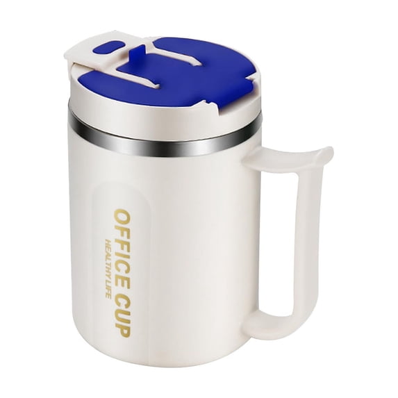 VQPeo 304 Stainless Steel Double-Layer Travel Mug with Handle, Leak-Proof Sealing Plug, Multi-Purpose Drinkware for Home, Office, and On-the-Go Use