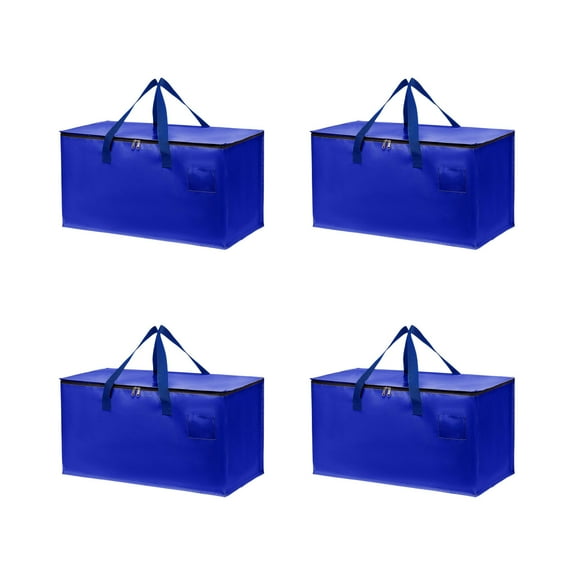 VQPeo 4 Pack Moving Bags, Upgraded Heavy Duty, Moving Boxes Alternative, Packing Storage Supplies for Dorm Room Essentials with Zipper for Clothes, Large Totes for Packaging