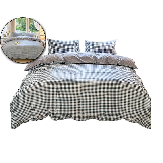 VQPeo 4-Piece Bed Sheet Set with Quilt Cover – Duvet Cover & Fitted Sheet & Pillowcases Set – Soft, Breathable, All-Season Bedding for Dorms, Double Beds