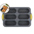 thumbnail image 1 of VQPeo 6-cavity Silicone Bread Loaf Pan, Nonstick Sourdough Loaf Pan & Heat Resistant Bread Pan, Bread Pans for Homemade Bread, Silicone Molds for Baking Hoagie Rolls, 1 of 5