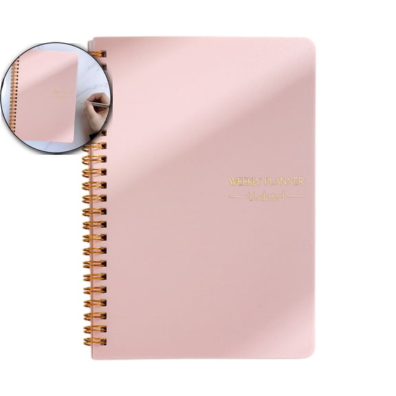 VQPeo A5 Weekly Planner Notebook with Lined Pages - Hardcover 52-Week Schedule Organizer for Daily Planning, Goal Setting & Note Taking