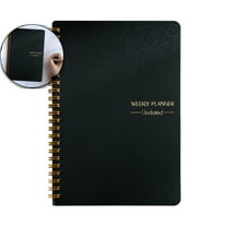 VQPeo A5 Weekly Planner Notebook with Lined Pages - Hardcover 52-Week Schedule Organizer for Daily Planning, Goal Setting & Note Taking