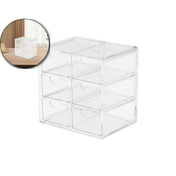 VQPeo Acrylic Organizer Set, Dustproof Desk Storage for Makeup, Office Supplies, Pens, Countertops, Bathrooms, Bedrooms