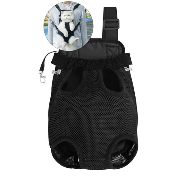 VQPeo Adjustable Pet Carrier Backpack for Small Medium Dogs Cats - Front Legs Out, Easy-Fit Travel Bag for Hiking Camping Outdoor Adventures