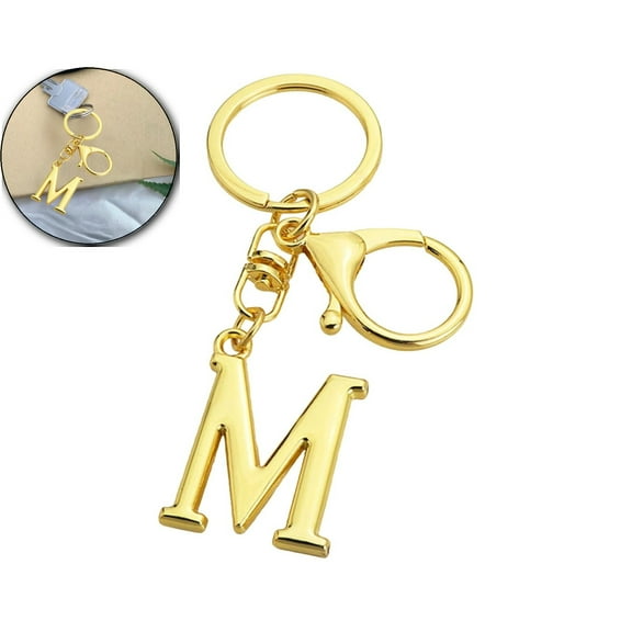 VQPeo Alphabet Metal Keychain, Golden Letter Pendant Charm, Personalized Bag Accessory for Christmas Gifts & Daily Key Organization