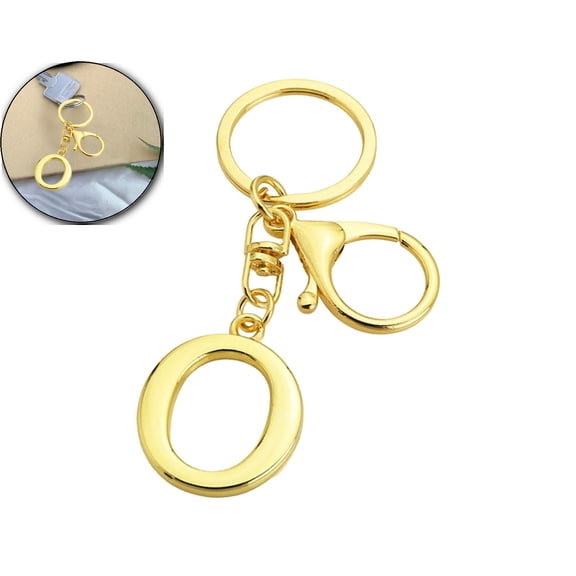 VQPeo Alphabet Metal Keychain, Golden Letter Pendant Charm, Personalized Bag Accessory for Christmas Gifts & Daily Key Organization