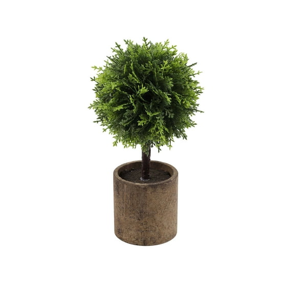 VQPeo Artificial Boxwood Topiary Potted Plant Decoration Fake Plant Greenery Arrangements in Pot Simulation Bonsai Model Lifelike Faux Grass Ball Plant Potted Ornament Garden Wedding