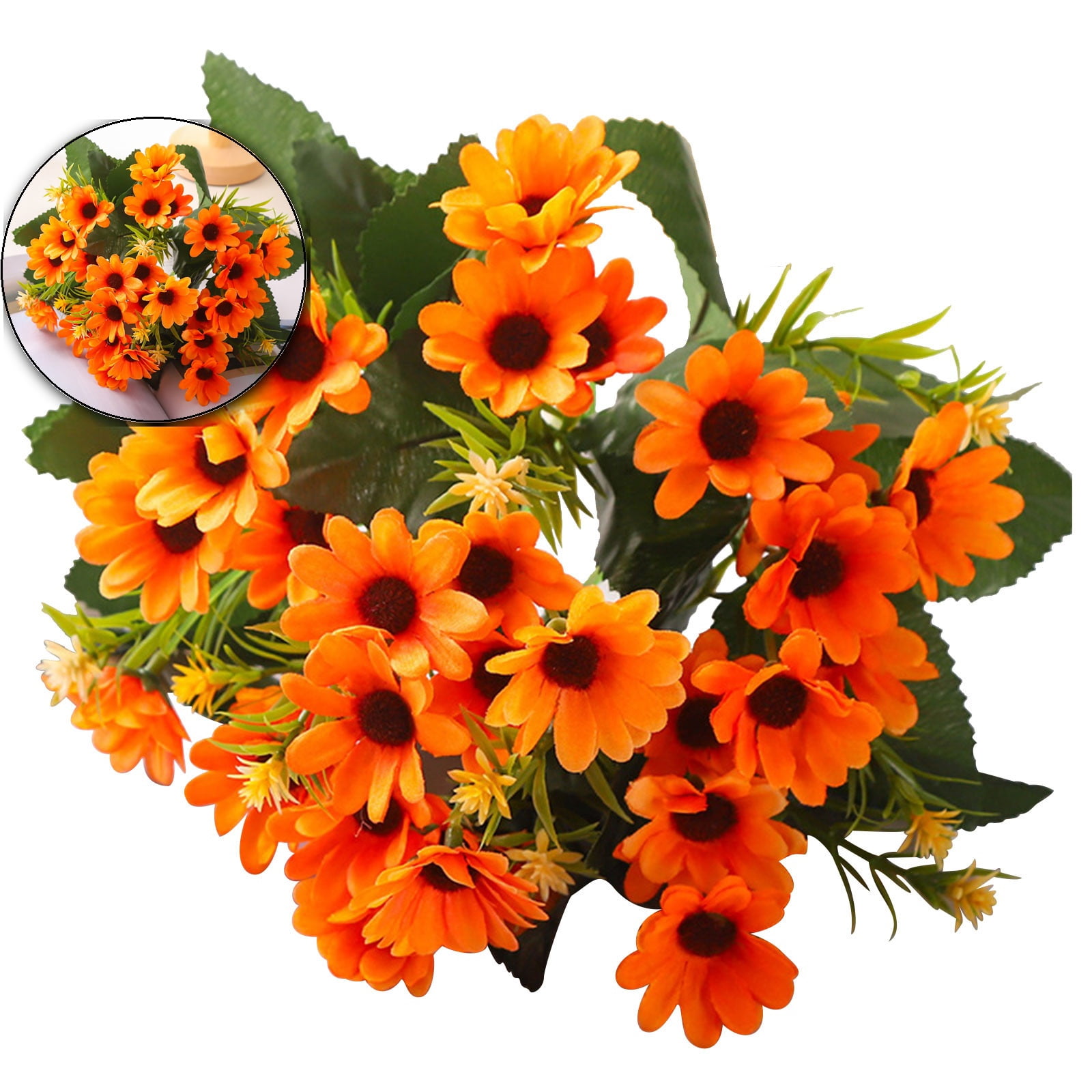 VQPeo Artificial Daisy Silk Realistic Wildflowers Bouquet, Fake Flowers ...