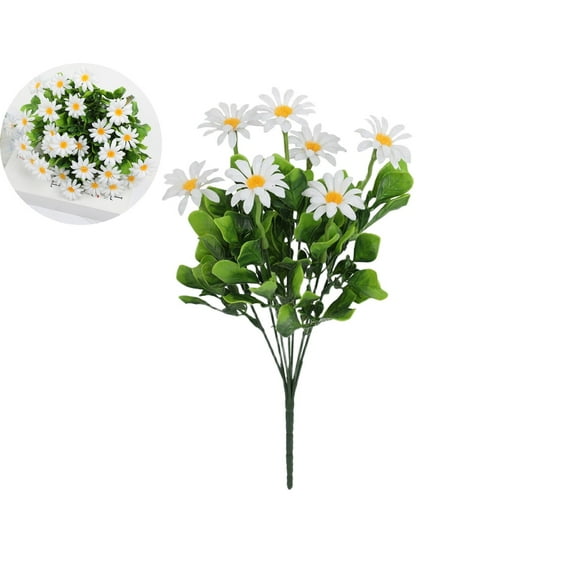 VQPeo Artificial Fake Flowers Daisies Bouquets for Decoration Outdoors Silk Faux Wild Multicolor Flowers Daisy with Stems for Outdoors Decoration Table Centerpieces