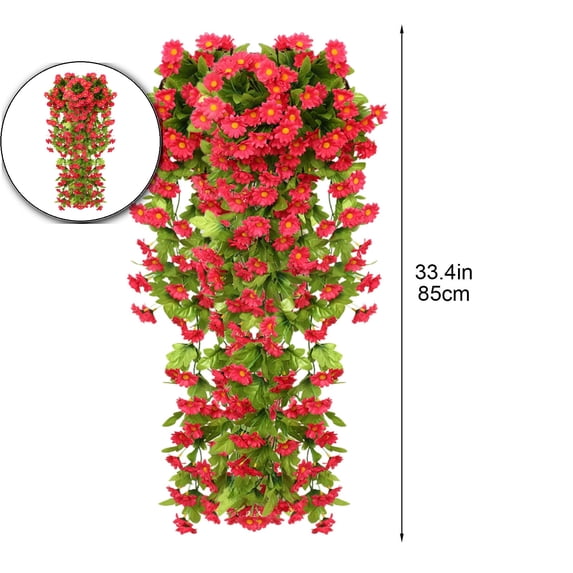 VQPeo Artificial Fake Hanging Flowers Plants for Outdoor Spring Decoration, Faux Silk Violet UV Resistant Look Real Trailing Vines for Outside Home Planter Porch Patio