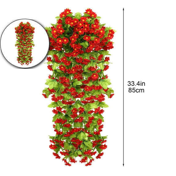VQPeo Artificial Fake Hanging Flowers Plants for Outdoor Spring Decoration, Faux Silk Violet UV Resistant Look Real Trailing Vines for Outside Home Planter Porch Patio