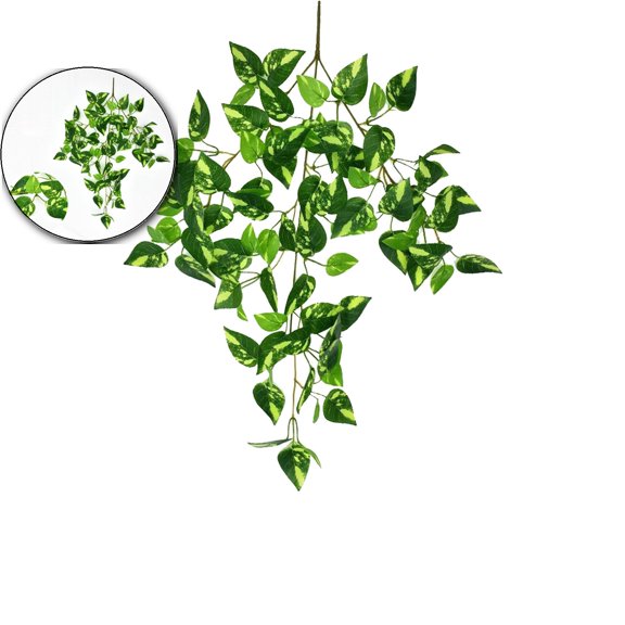 VQPeo Artificial Hanging Potted Plants, Small Fake Potted Plant Faux Ivy Vine Plant for Shelf Home Office Indoor Outdoor Garden Greenery Decor