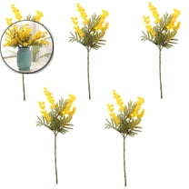 VQPeo Artificial Mimosa Branch, Faux Silk Tree Flowers, Realistic Fake Flower for Home, Wedding & Living Room Decor(Yellow)