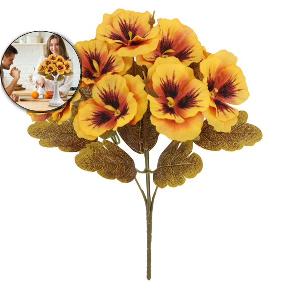 VQPeo Artificial Silk Flower Bouquet, Realistic Indoor/Outdoor Decor, UV-Resistant Simulation Plant Arrangement for Home & Wedding Styling