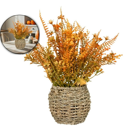 VQPeo Autumn Simulated Flower Arrangement, Thanksgiving Desktop Decor, Multicolor Plastic Floral Bouquet for Living Room Centerpiece & Office Cheer
