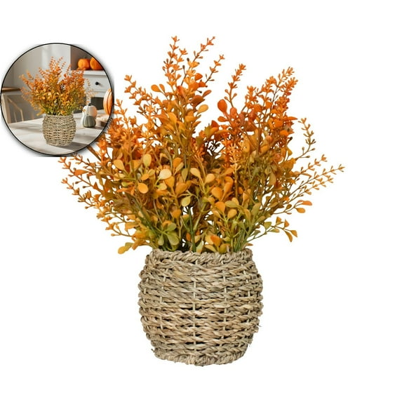 VQPeo Autumn Simulated Flower Arrangement, Thanksgiving Desktop Decor, Multicolor Plastic Floral Bouquet for Living Room Centerpiece & Office Cheer