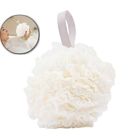 VQPeo Bath Sponge, Loofah Sponge, Exfoliate, Soothe Skin, Bath Mesh Pouf Shower Ball, Foam Up in 3 Seconds, for Women and Men
