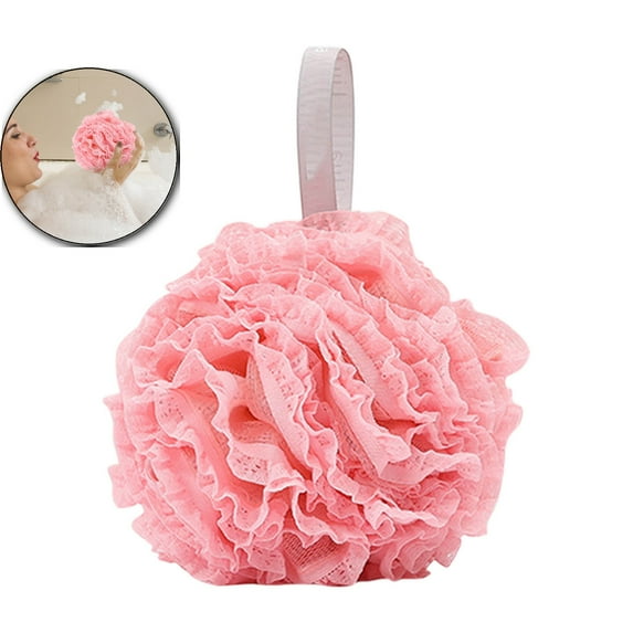 VQPeo Bath Sponge, Loofah Sponge, Exfoliate, Soothe Skin, Bath Mesh Pouf Shower Ball, Foam Up in 3 Seconds, for Women and Men