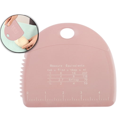 VQPeo Bench Scraper, Silicone Pastry and Dough Cutter, Multipurpose Dough Cutter Tool Cake Pizza Cutter with Measuring Scale, Bench Knife Kitchen Dough Scraper Bread Cutter for Baking