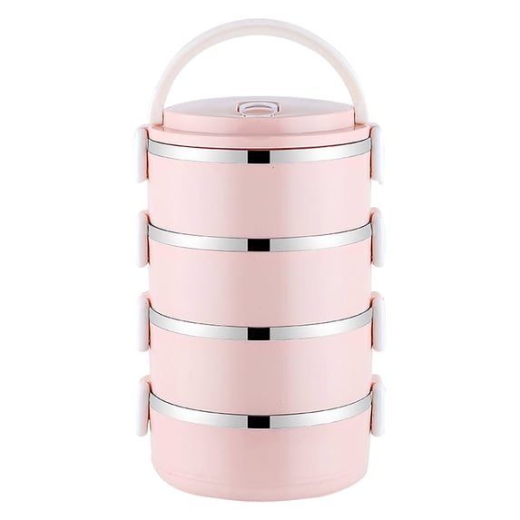 VQPeo Bento Box 304 Stainless Steel Lunch Box 4 Layers Stackable Leak-Proof Thermal Bento Boxes for Adults Portable Food Container for Office Work Home Picnic