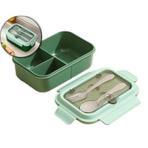 VQPeo Bento Box for Adult, Lunch Containers for Adults, LeakProof Lunch Box with Utensils, BPA Free, 3 Compartment Bento Box Microwave Safe