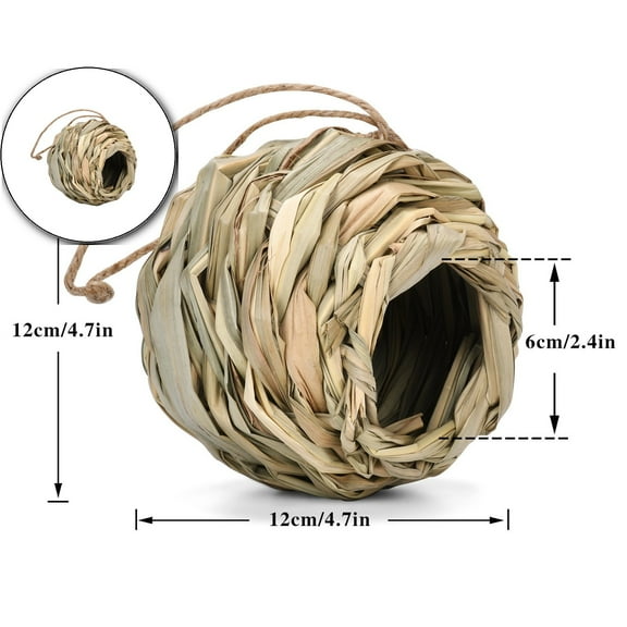 VQPeo Bird Nest House, Spherical Hummingbird Shelter Cage, Natural Outdoor Garden Birdhouse Decor for Yard & Patio
