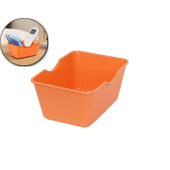 VQPeo Candy-Color Storage Box – tackable Plastic Organizer with Handles for Jewelry, Office Supplies, Bathroom & Kitchen – Lightweight Desk Sorting Bin