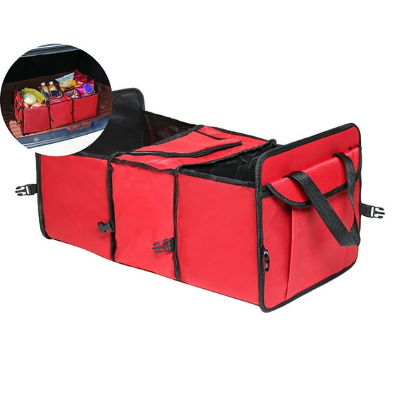VQPeo Car Trunk Organizer, Car Storage Bag, Universal Foldable Grocery Organizer Box, Collapsible Multi-Compartment Car Organizers Interior Accessorises for Most Cars SUVs Trucks